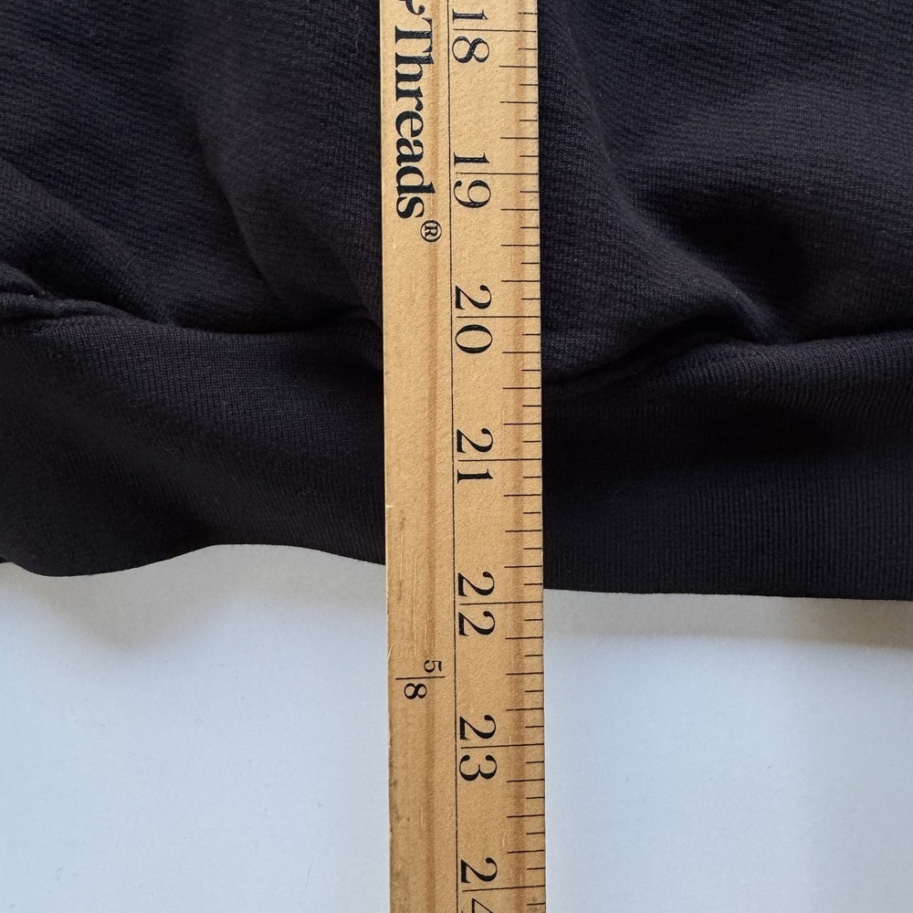 GOOD AMERICAN "So Good" Pullover Sweatshirt Womens 1/Small Black Heavyweight - Picture 9 of 11